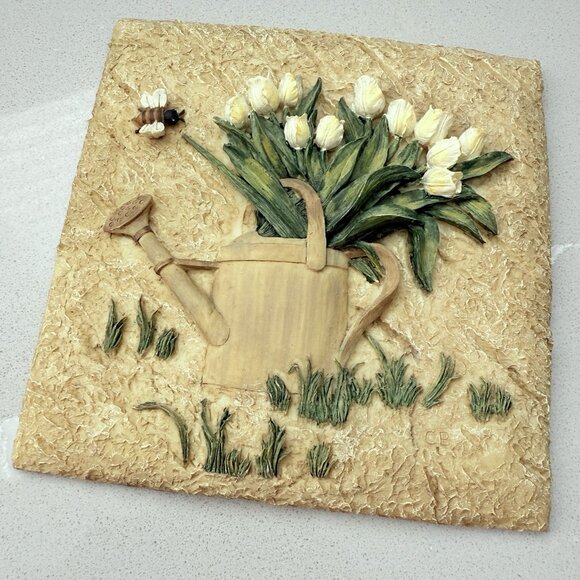 Cheri Blum Set Of 3 3D Resin Hanging Wall Plaques Plants Butterflies And Herbs - Picture 6 of 12